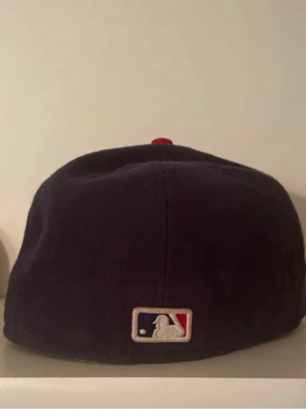 New Era Washington Nationals Navy Cap with Red Brim and Flag Logo